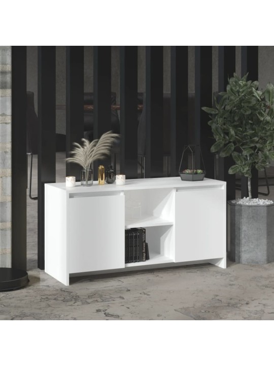TV skříňka bílá 102 x 37,5 x 52,5 cm kompozitní dřevo