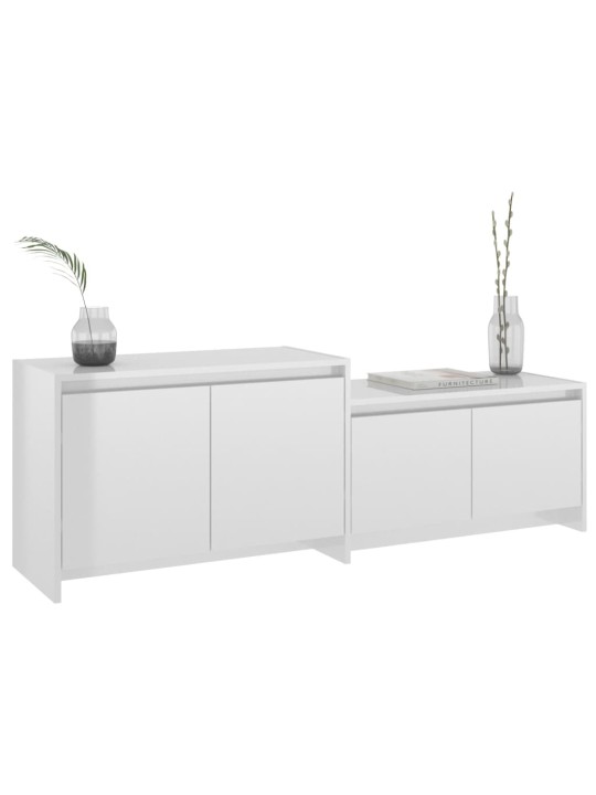 TV skříňka bílá vysoký lesk 146,5 x 35 x 50 cm kompozitní dřevo