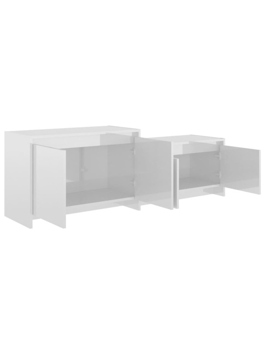 TV skříňka bílá vysoký lesk 146,5 x 35 x 50 cm kompozitní dřevo