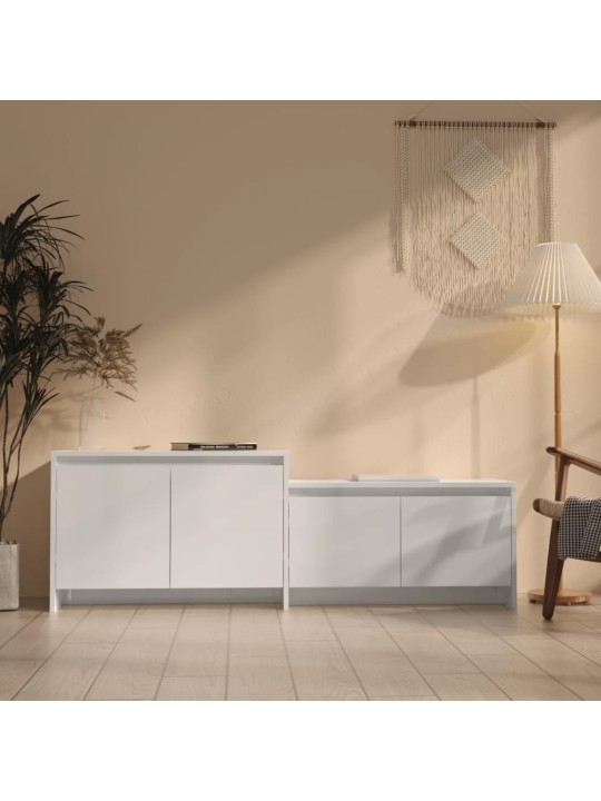 TV skříňka bílá vysoký lesk 146,5 x 35 x 50 cm kompozitní dřevo