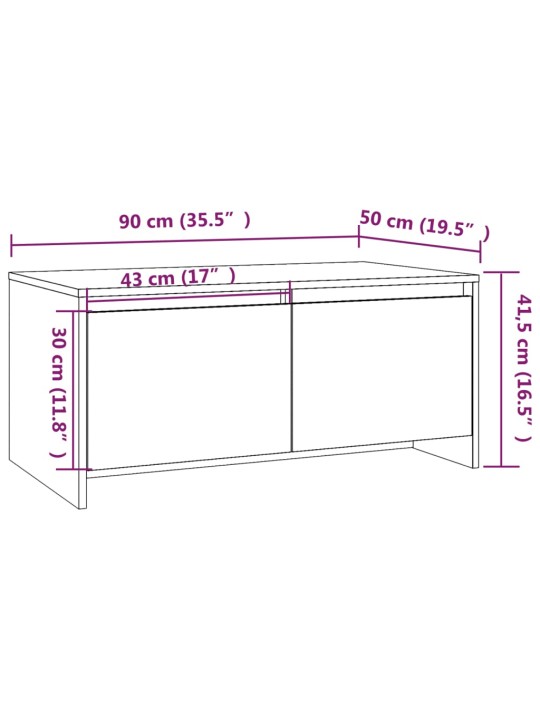 Konferenční stolek dub sonoma 90x50x41,5 cm kompozitní dřevo