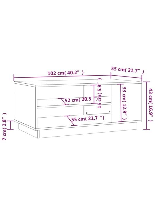 Konferenční stolek dub sonoma 102 x 55 x 43 cm kompozitní dřevo