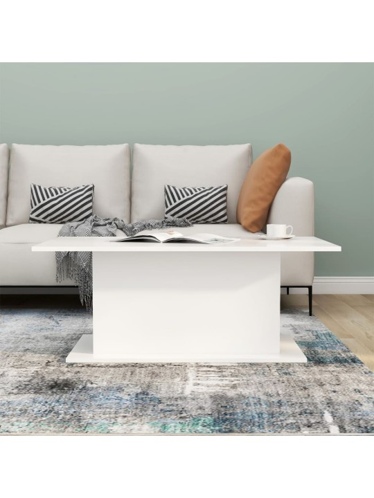 Konferenční stolek bílý 102 x 55,5 x 40 cm kompozitní dřevo