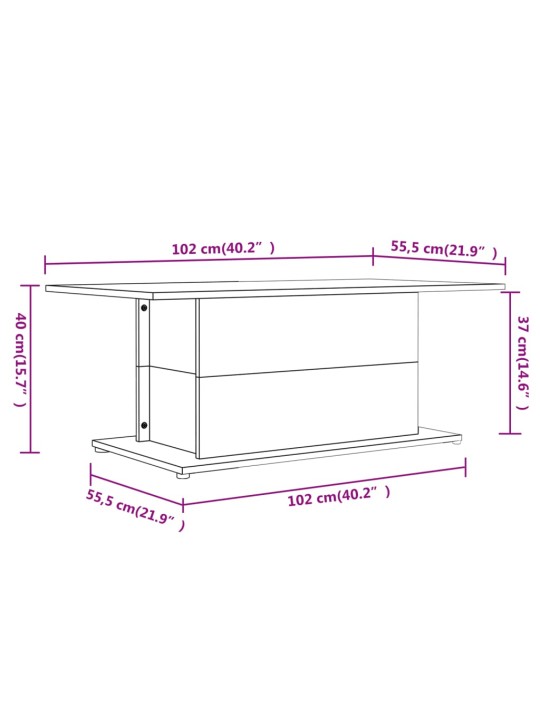 Konferenční stolek bílý 102 x 55,5 x 40 cm kompozitní dřevo