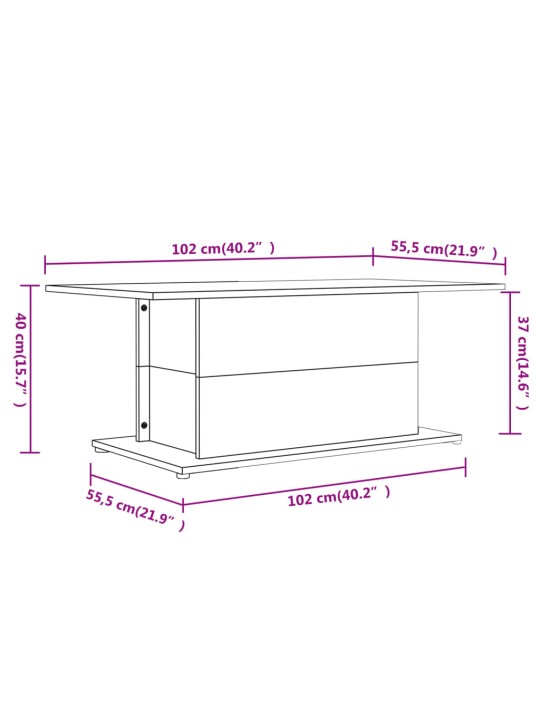 Konferenční stolek černý 102 x 55,5 x 40 cm kompozitní dřevo
