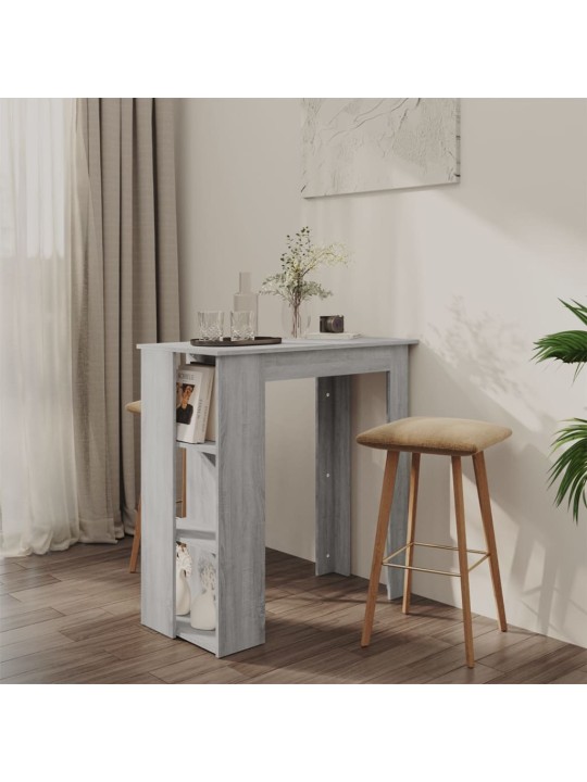 Barový stůl s regálem šedý sonoma 102 x 50 x 103,5 cm kompozit