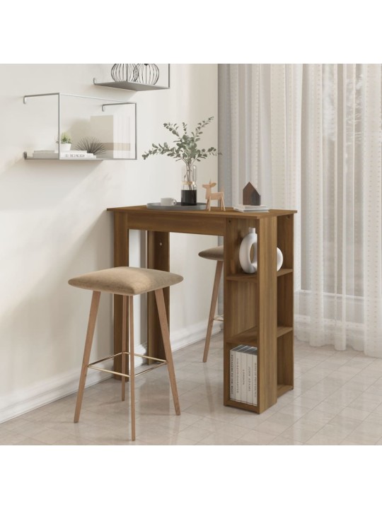Barový stůl s regálem hnědý dub 102 x 50 x 103,5 cm kompozit