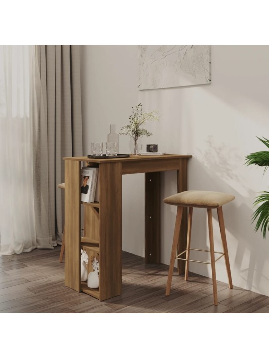 Barový stůl s regálem hnědý dub 102 x 50 x 103,5 cm kompozit