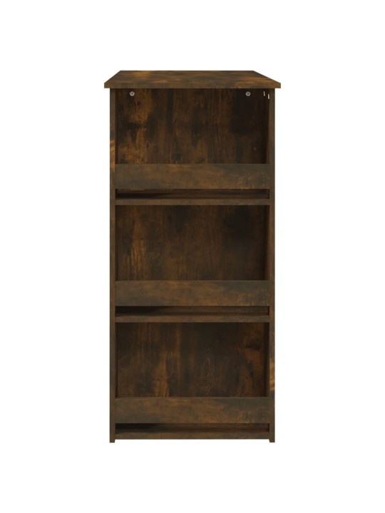 Barový stůl s úložným regálem kouřový dub 102 x 50 x 103,5 cm