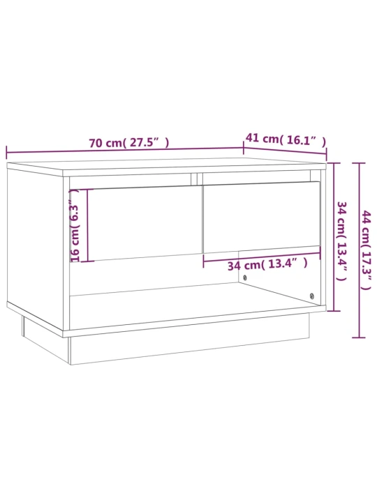 TV skříňka kouřový dub 70 x 41 x 44 cm kompozitní dřevo