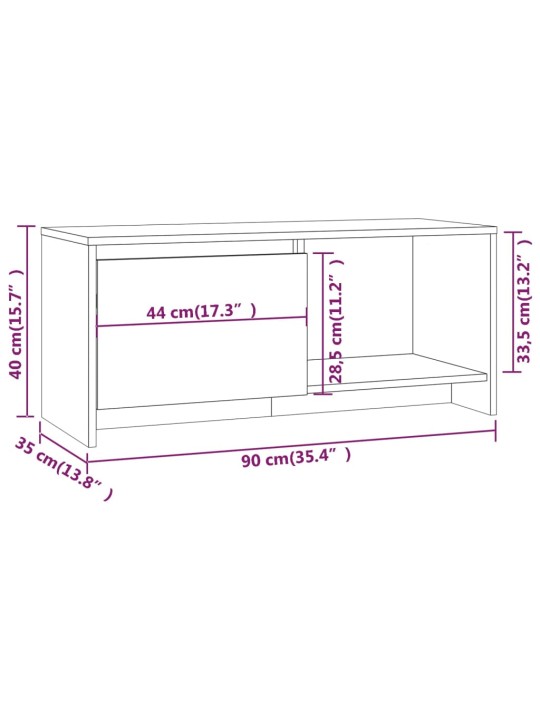 TV skříňka šedá sonoma 90 x 35 x 40 cm kompozitní dřevo