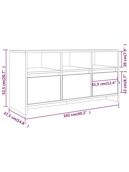 TV skříňka kouřový dub 102 x 37,5 x 52,5 cm kompozitní dřevo