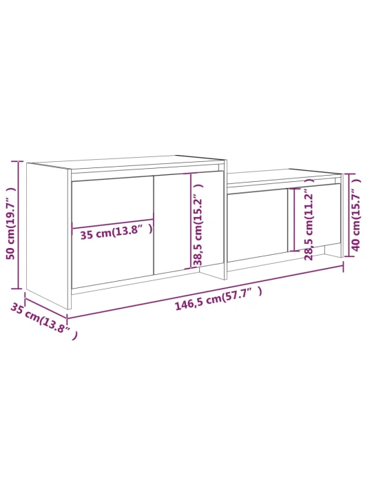 TV skříňka kouřový dub 146,5 x 35 x 50 cm kompozitní dřevo