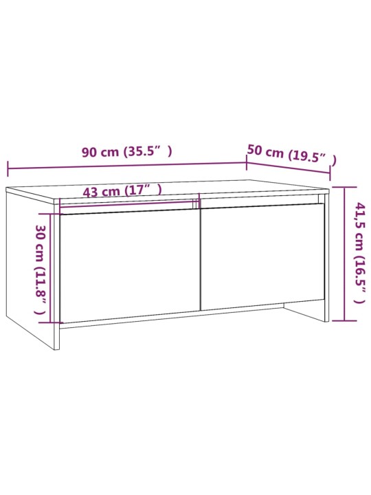Konferenční stolek kouřový dub 90x50x41,5 cm kompozitní dřevo