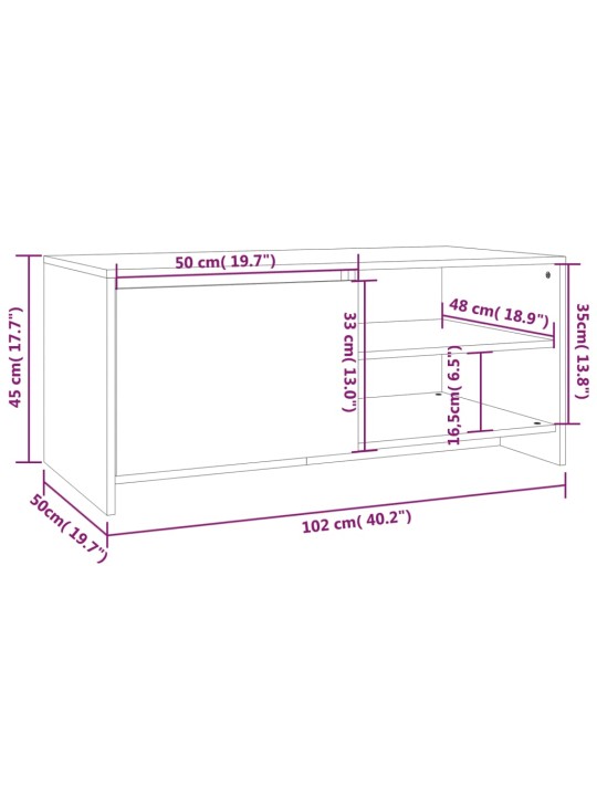 Konferenční stolek kouřový dub 102x50x45 cm kompozitní dřevo