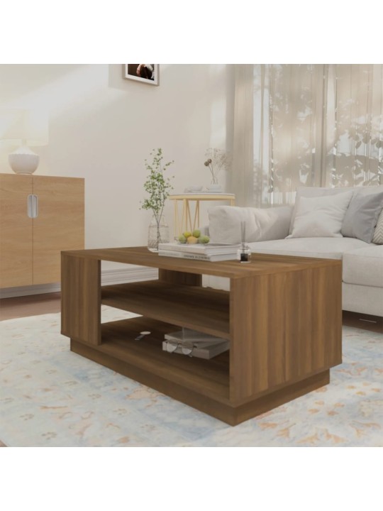 Konferenční stolek hnědý dub 102 x 55 x 43 cm kompozitní dřevo