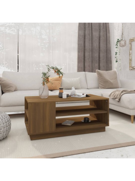 Konferenční stolek hnědý dub 102 x 55 x 43 cm kompozitní dřevo