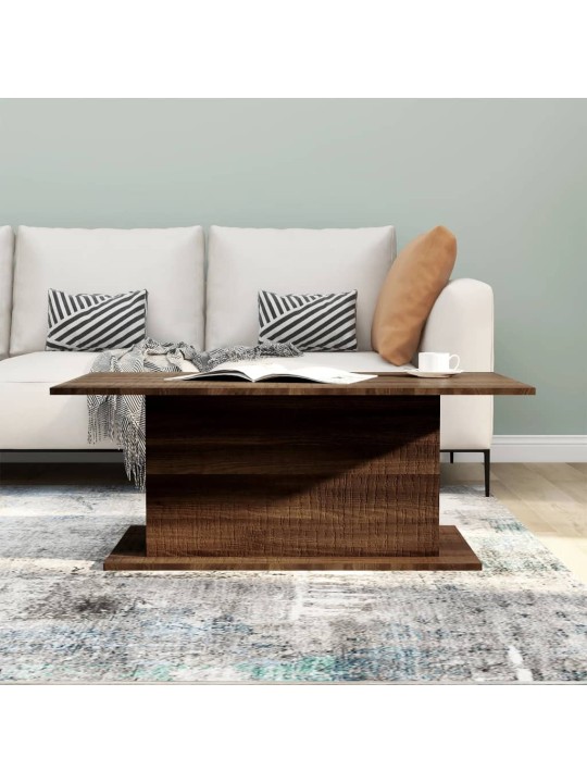 Konferenční stolek hnědý dub 102x55,5x40 cm kompozitní dřevo