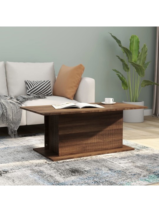 Konferenční stolek hnědý dub 102x55,5x40 cm kompozitní dřevo