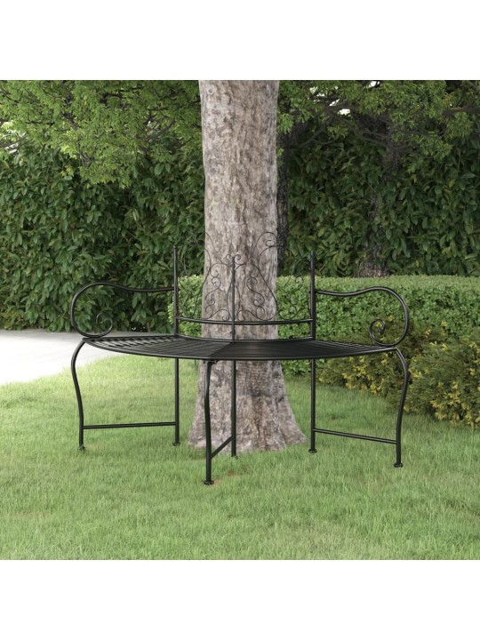 Lavice kolem stromu 150 cm černá ocel
