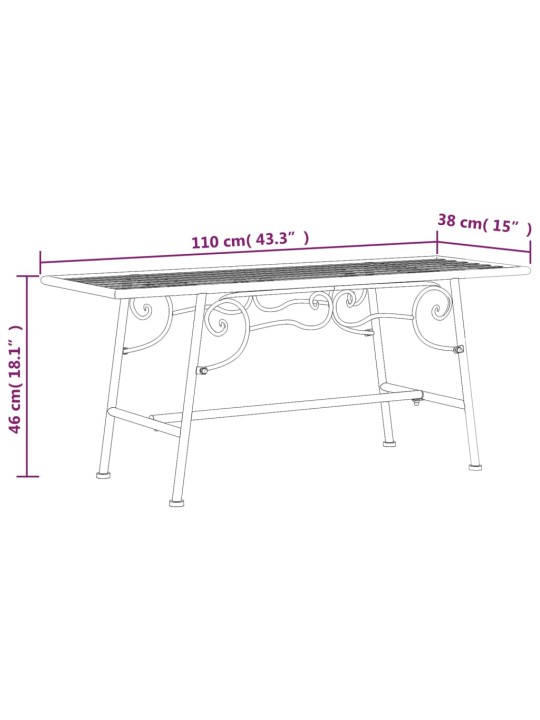 Lavice kolem stromu 110 cm černá ocel