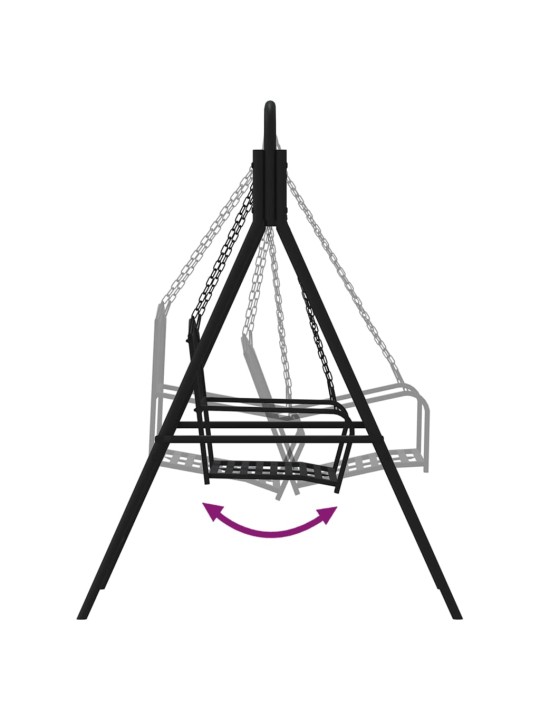 Zahradní houpačka 124 cm černá ocel