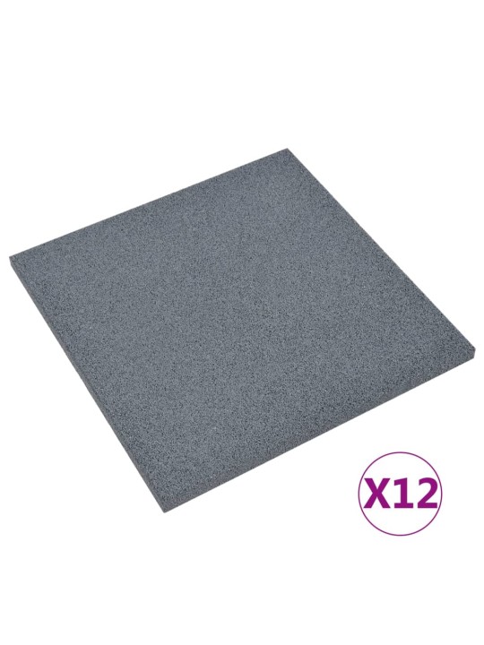 Protipádové dlaždice 12 ks pryžové 50 x 50 x 3 cm šedé