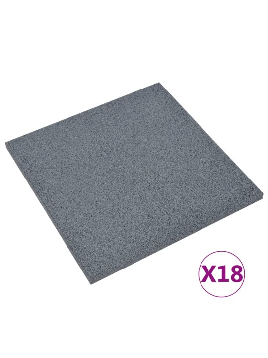 Protipádové dlaždice 18 ks pryžové 50 x 50 x 3 cm šedé