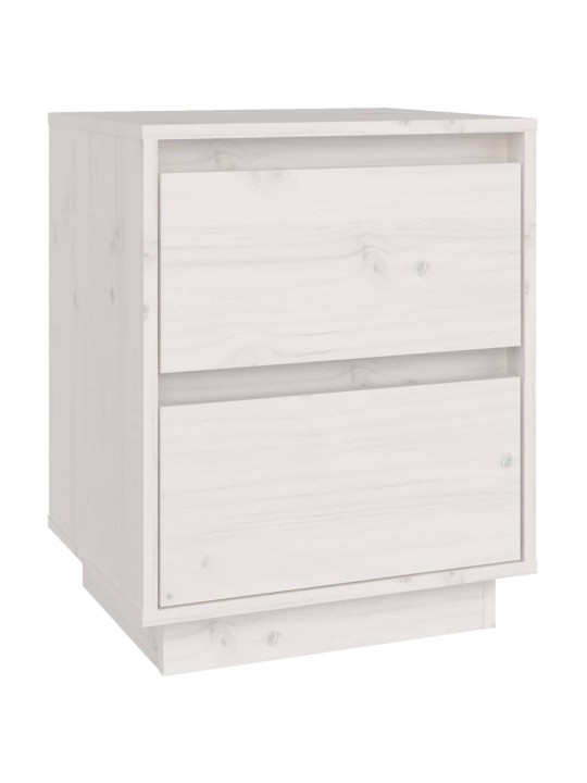 Noční stolky 2 ks bílé 40 x 35 x 50 cm masivní borové dřevo