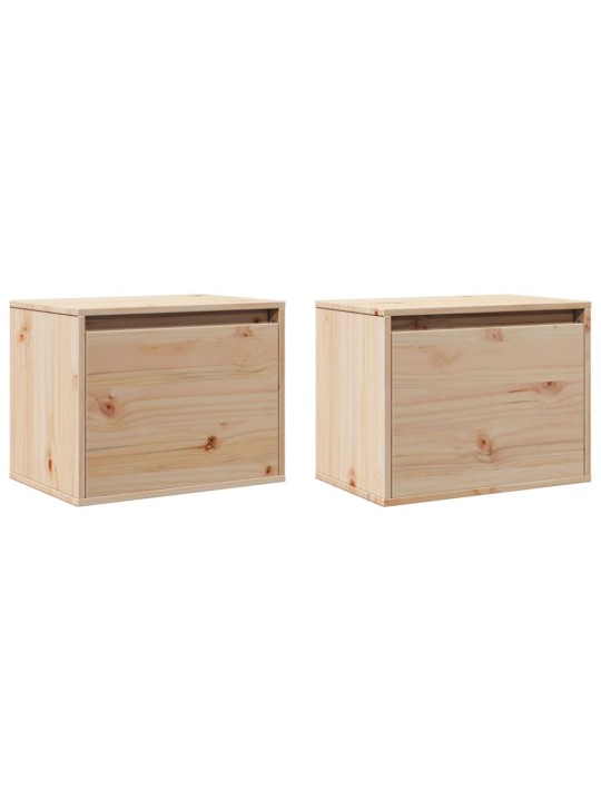 Nástěnné skříňky 2 ks 45 x 30 x 35 cm masivní borové dřevo