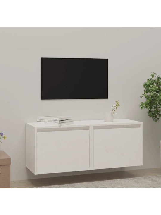 Nástěnné skříňky 2 ks bílé 45 x 30 x 35 cm masivní borové dřevo