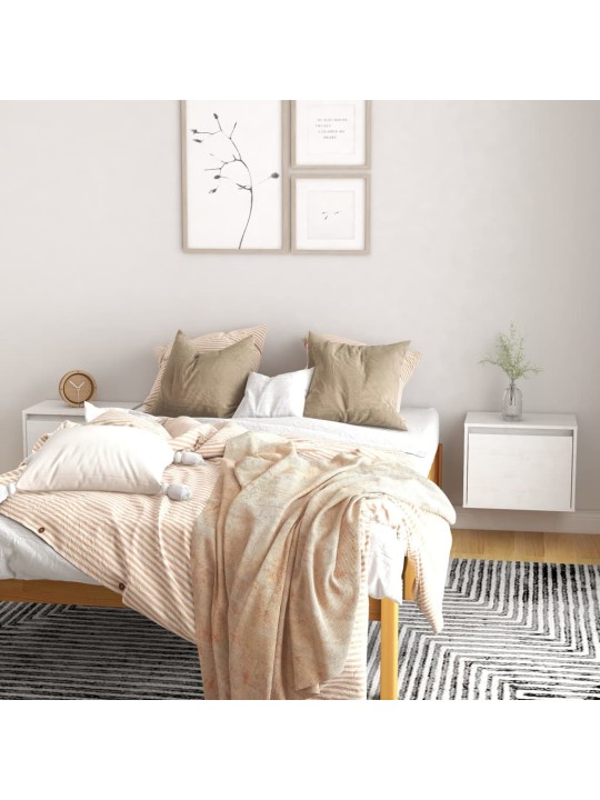 Nástěnné skříňky 2 ks bílé 45 x 30 x 35 cm masivní borové dřevo