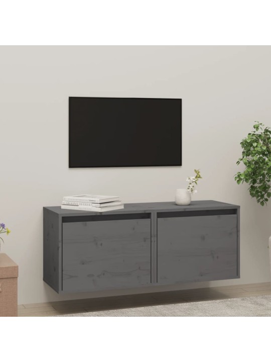 Nástěnné skříňky 2 ks šedé 45 x 30 x 35 cm masivní borové dřevo