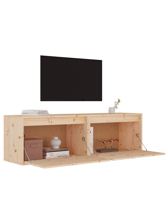Nástěnné skříňky 2 ks 60 x 30 x 35 cm masivní borové dřevo