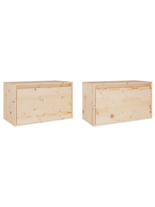 Nástěnné skříňky 2 ks 60 x 30 x 35 cm masivní borové dřevo