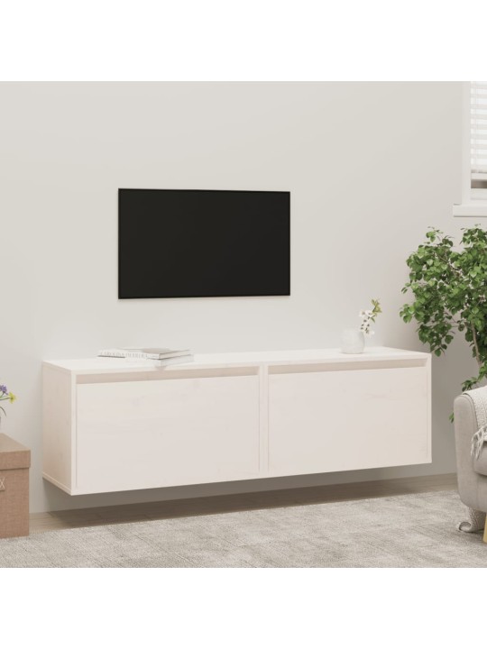 Nástěnné skříňky 2 ks bílé 60 x 30 x 35 cm masivní borové dřevo