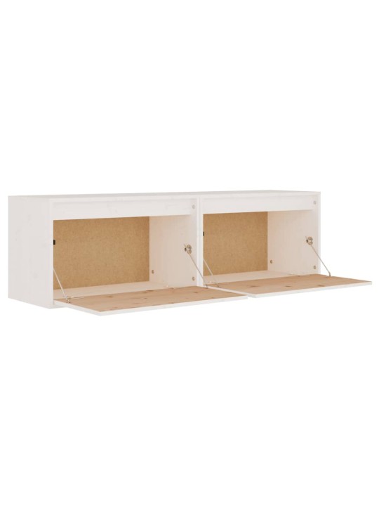 Nástěnné skříňky 2 ks bílé 60 x 30 x 35 cm masivní borové dřevo