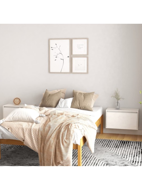 Nástěnné skříňky 2 ks bílé 60 x 30 x 35 cm masivní borové dřevo