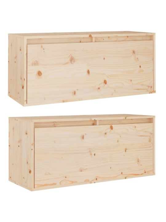 Nástěnné skříňky 2 ks 80 x 30 x 35 cm masivní borové dřevo