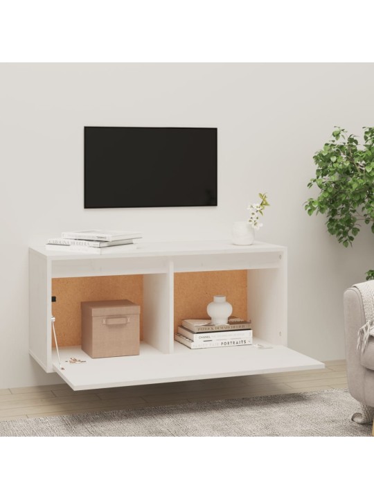 Nástěnná skříňka bílá 80 x 30 x 35 cm masivní borové dřevo