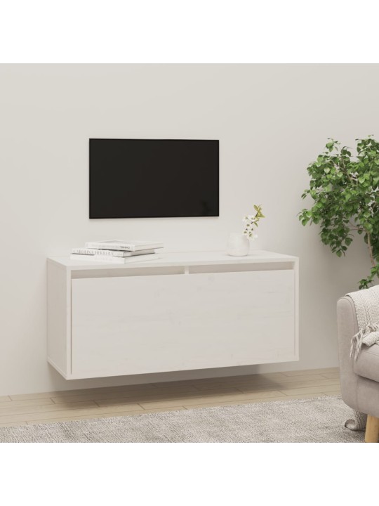 Nástěnná skříňka bílá 80 x 30 x 35 cm masivní borové dřevo