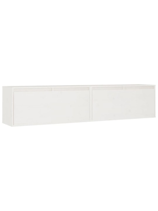 Nástěnné skříňky 2 ks bílé 80 x 30 x 35 cm masivní borové dřevo