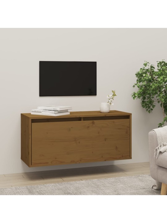 Nástěnná skříňka medově hnědá 80x30x35 cm masivní borové dřevo