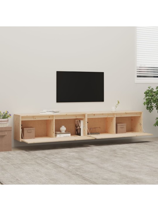 Nástěnné skříňky 2 ks 100 x 30 x 35 cm masivní borové dřevo