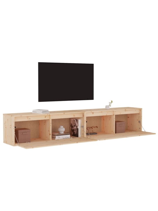 Nástěnné skříňky 2 ks 100 x 30 x 35 cm masivní borové dřevo