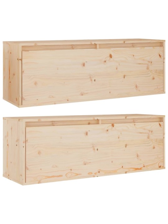 Nástěnné skříňky 2 ks 100 x 30 x 35 cm masivní borové dřevo