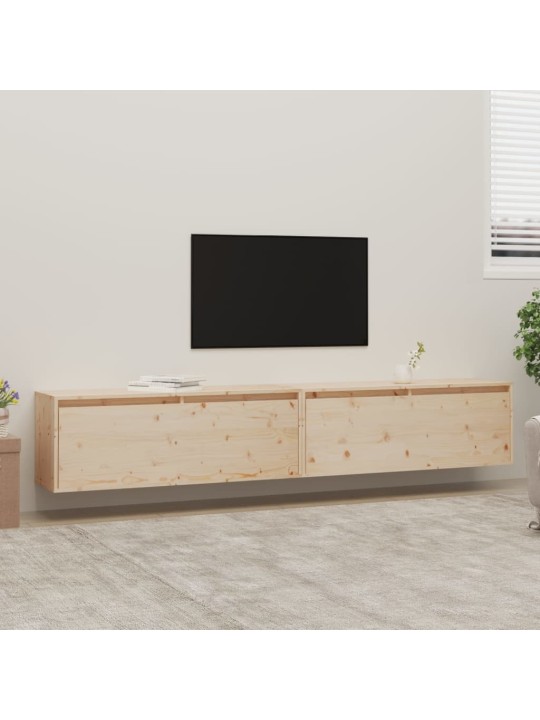 Nástěnné skříňky 2 ks 100 x 30 x 35 cm masivní borové dřevo