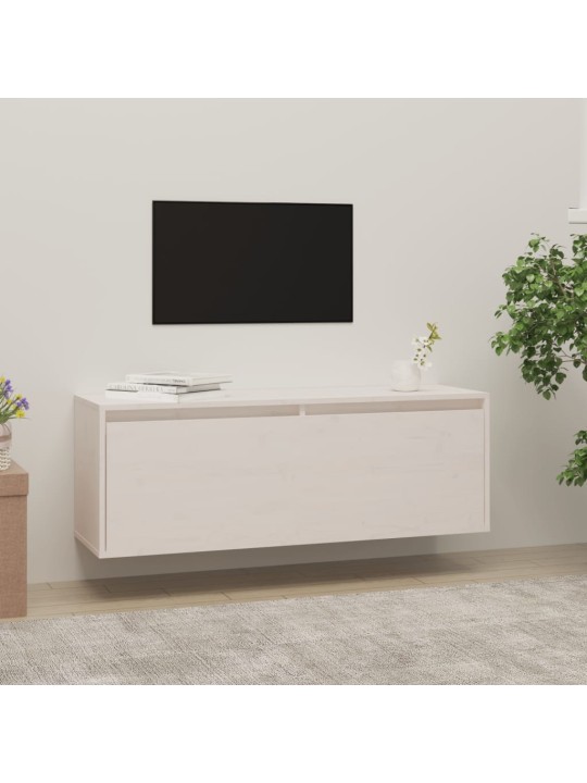 Nástěnná skříňka bílá 100 x 30 x 35 cm masivní borové dřevo