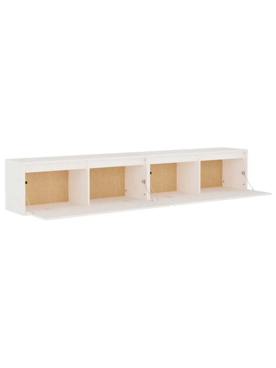 Nástěnné skříňky 2 ks bílé 100x30x35 cm masivní borové dřevo