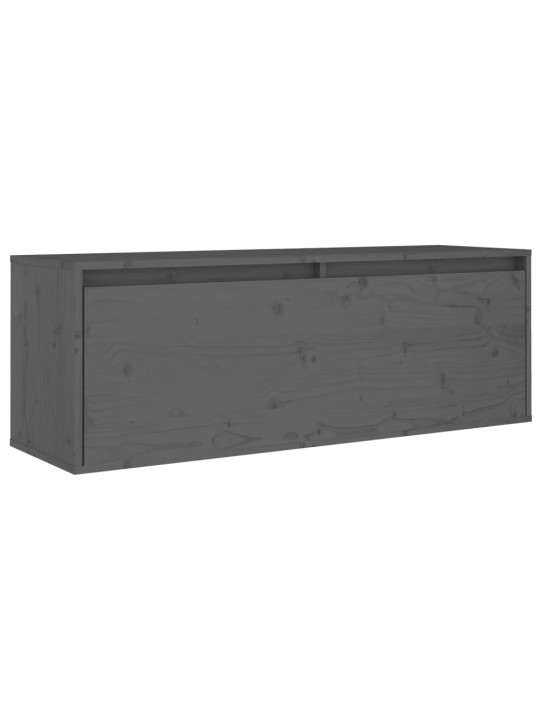 Nástěnná skříňka šedá 100 x 30 x 35 cm masivní borové dřevo